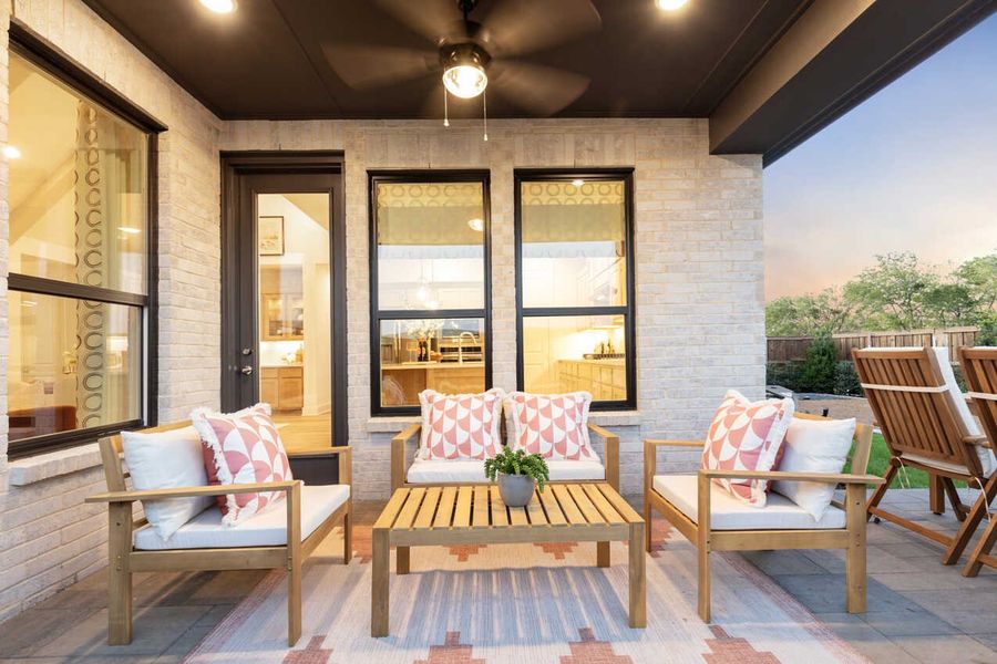 Representative exterior details of a home built from the Monet-SS by Highland Homes in Lariat, Liberty Hill (Image 30).