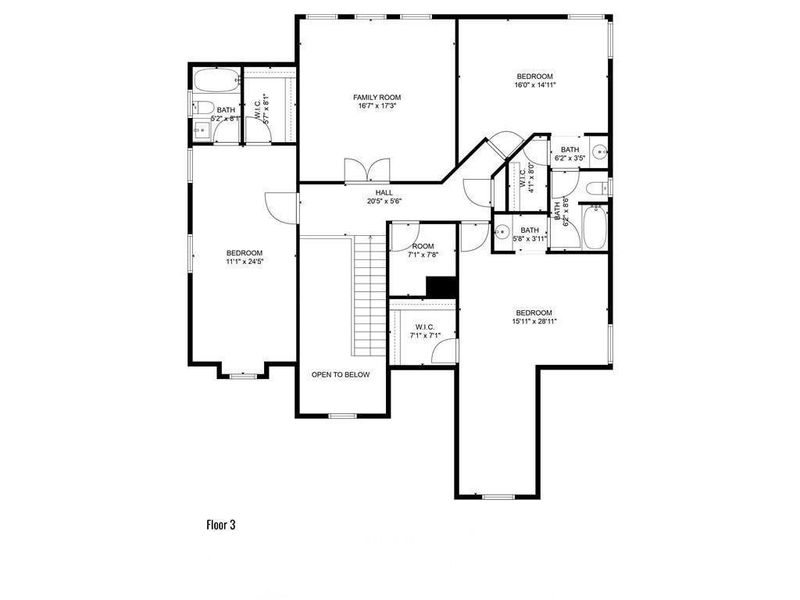 2D floor plan layout of this home in , Roswell, GA (Image 5).