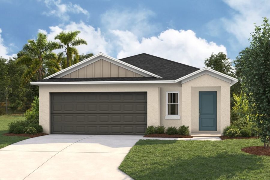 Representative exterior photo of a completed home built from the Magenta by Casa Fresca Homes in Scenic Terrace, Lake Hamilton, FL (Image 11). Representative exterior photo of a completed home built from the Magenta by Casa Fresca Homes in Scenic Terrace, Lake Hamilton, FL (Image 11).