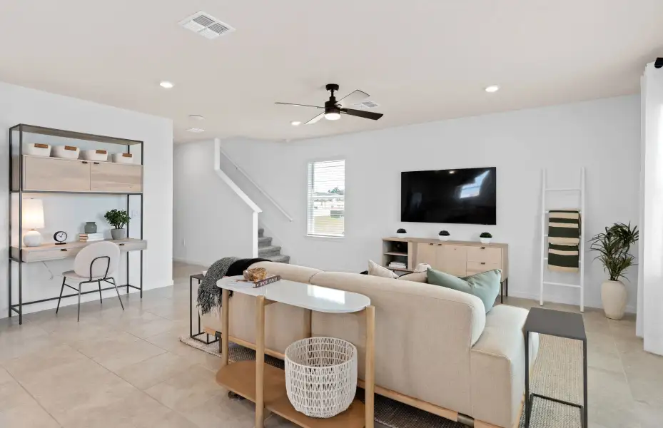 Representative furnished interior of a home built from the Mill Run by Pulte Homes in Waypointe, Port Orange (Image 12).