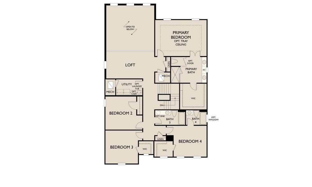 2D floor plan layout for the Duval by Ashton Woods in Lake Cawood Cove, Windermere, FL (Image 4).