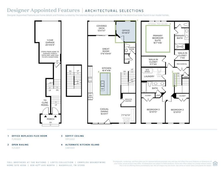2D floor plan layout of this home in The Nations, Nashville, TN (Image 6).