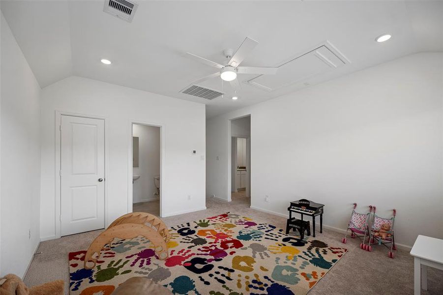 See the half bath and a big closet off the Game Room.