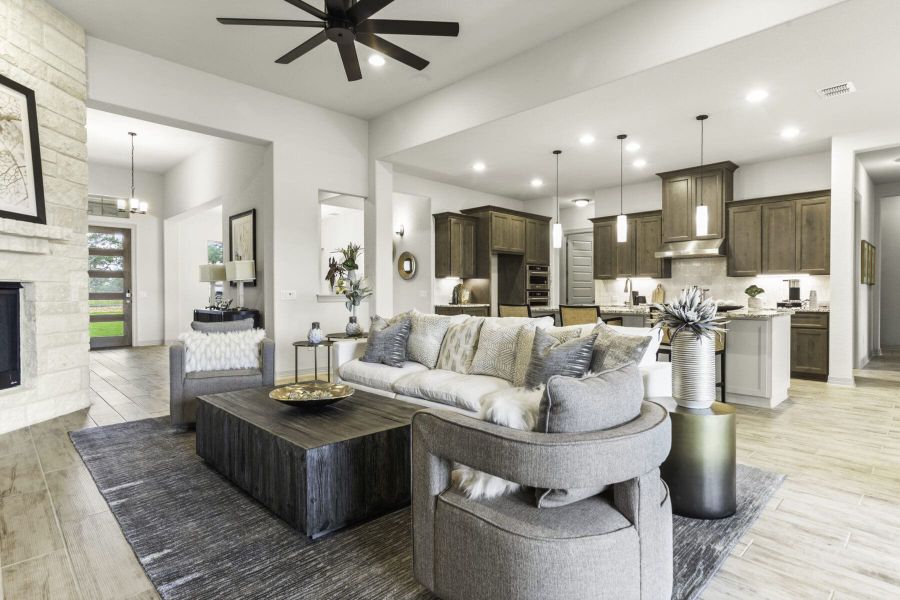 Spacious living area in Ashlyn luxury home, Belle Oaks