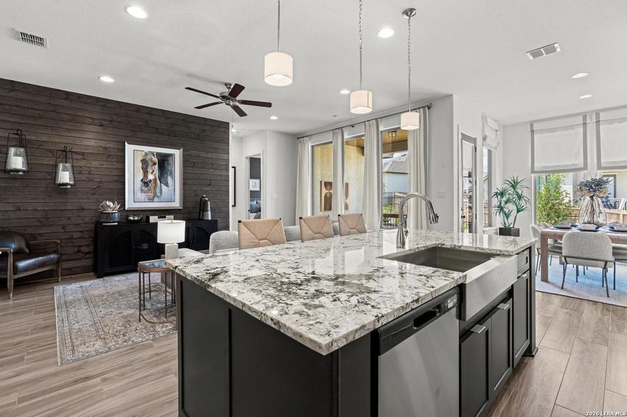 Furnished interior view inside a new home in Ventana - 60', Bulverde (Image 12).