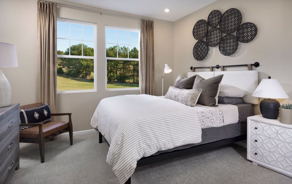 Sequoia model downstairs guest bedroom. Sequoia model downstairs guest bedroom.