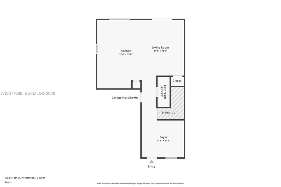 2D floor plan layout of this home in , Homestead, FL (Image 5).