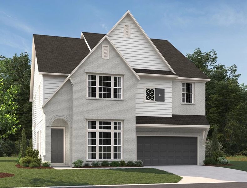 Representative exterior photo of a completed home built from the Leyland by Ashton Woods in East Harbor II at Chestatee, Dawsonville, GA (Image 2).