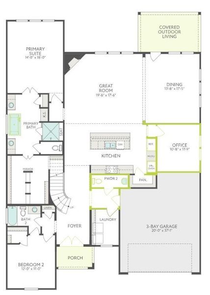 2D floor plan layout of this home in Pecan Ridge, Fulshear, TX (Image 4).