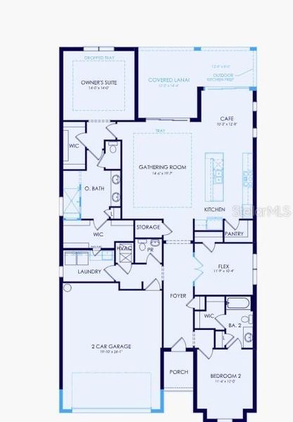2D floor plan layout of this home in SeaFlower, Bradenton, FL (Image 5).