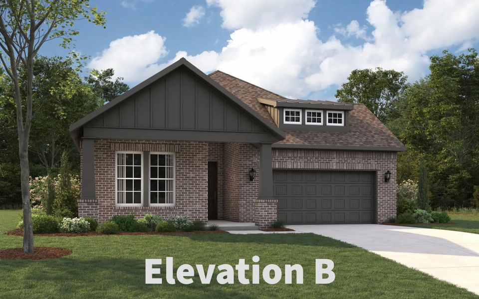 Representative exterior photo of a completed home built from the Austin by Stonehollow Homes in Estates At Baker Park, Sherman, TX (Image 17).