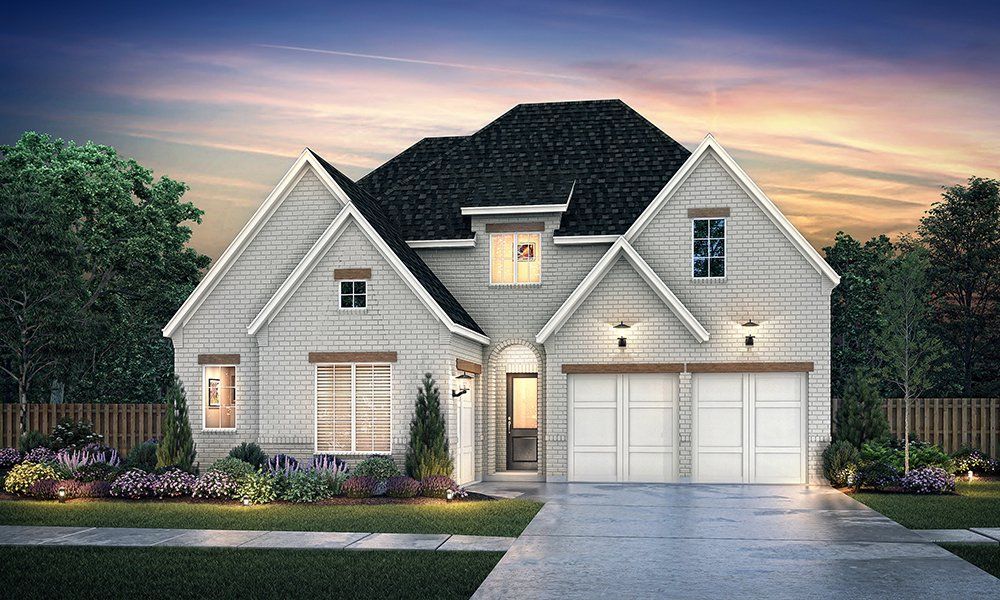 Representative exterior photo of a completed home built from the Grayson II by Southgate Homes in Windsong Ranch 61' Series, Prosper, TX (Image 1). Representative exterior photo of a completed home built from the Grayson II by Southgate Homes in Windsong Ranch 61' Series, Prosper, TX (Image 1).