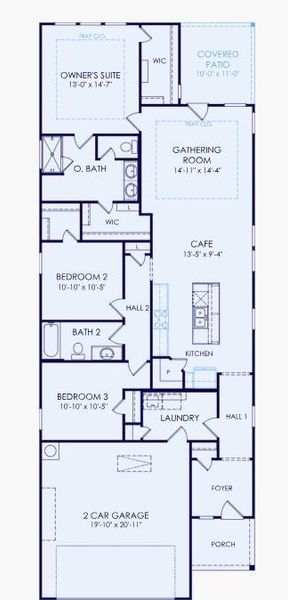 2D floor plan layout of this home in Ryehill, Sugar Land, TX (Image 3).