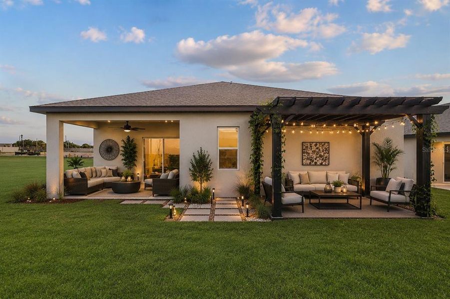 Exterior details and patio area of a home in Peach Crossings, Winter Haven (Image 4). Exterior details and patio area of a home in Peach Crossings, Winter Haven (Image 4).