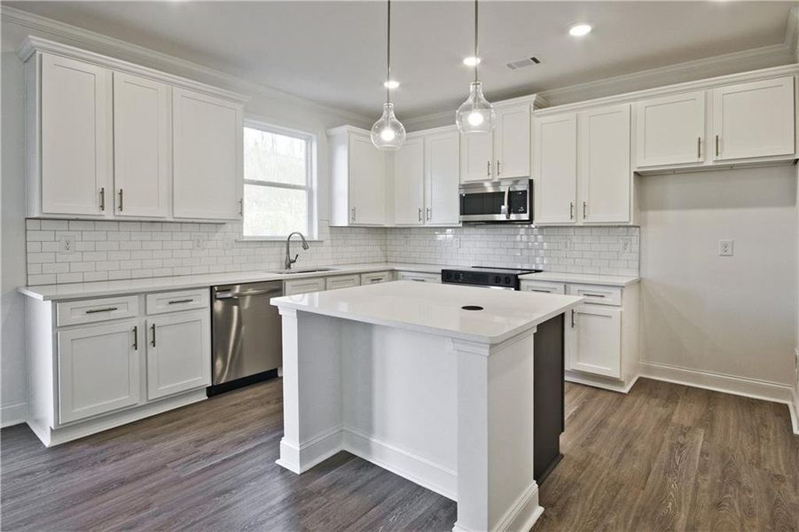 Furnished interior view inside a new home in Clark Farms, Flowery Branch (Image 6). Furnished interior view inside a new home in Clark Farms, Flowery Branch (Image 6).