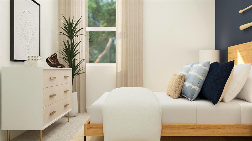 View of carpeted bedroom