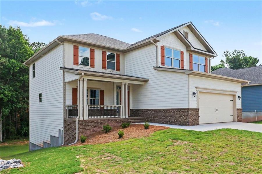 Front exterior of a new home in Magnolia Villas, Cornelia, GA, highlighting curb appeal (Image 19). Front exterior of a new home in Magnolia Villas, Cornelia, GA, highlighting curb appeal (Image 19).