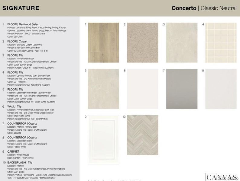 16958 W 92nd Drive design selections. Home is currently under construction and selections are subject to change.