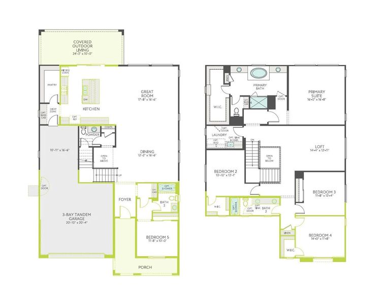 2D floor plan layout of this home in Soleo, San Tan Valley, AZ (Image 4). 2D floor plan layout of this home in Soleo, San Tan Valley, AZ (Image 4).
