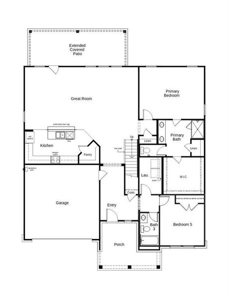 2D floor plan layout of this home in Sierra Vista at Kelly Ranch, Aledo, TX (Image 3).