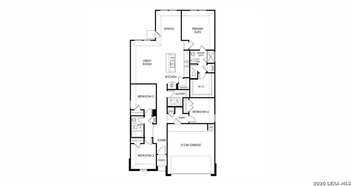 2D floor plan layout of this home in Comanche Ridge, San Antonio, TX (Image 3).
