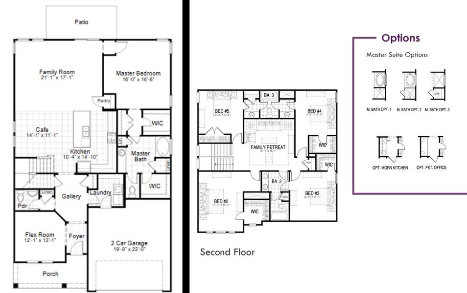 2D floor plan layout for the St. Ledger by Hunter Quinn Homes in Creek Pointe, Moncks Corner, SC (Image 5).