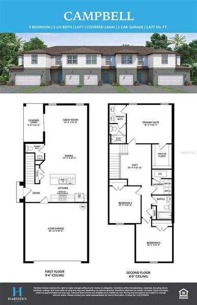 2D floor plan layout of this home in Connors Cove, Eustis, FL (Image 2).