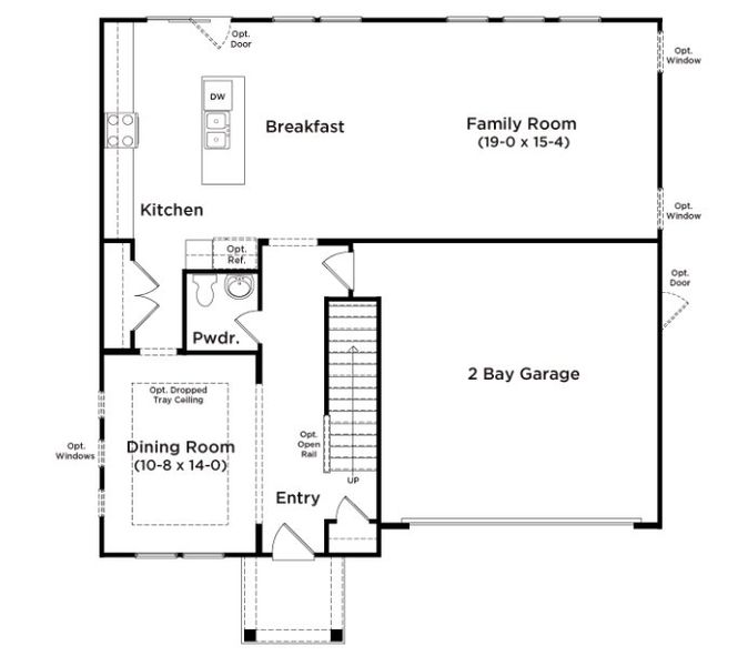 2D floor plan layout for the Burton by DRB Homes in Farms at Bellingham, Mooresville, NC (Image 3).