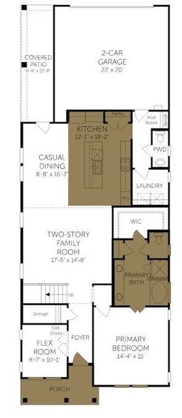 2D floor plan layout of this home in Ramble, Celina, TX (Image 4).