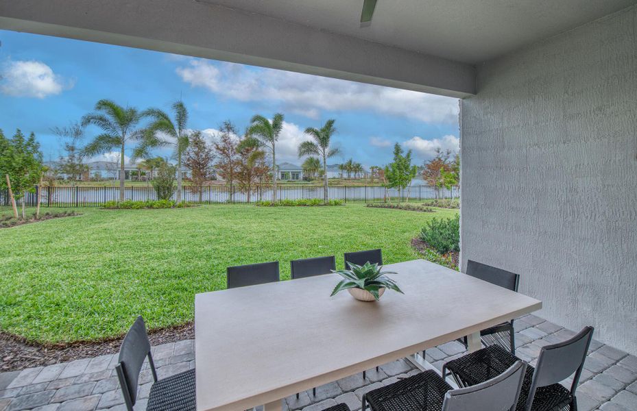Exterior details and patio area of a home in Avondale at Avenir, Palm Beach Gardens (Image 2). Exterior details and patio area of a home in Avondale at Avenir, Palm Beach Gardens (Image 2).