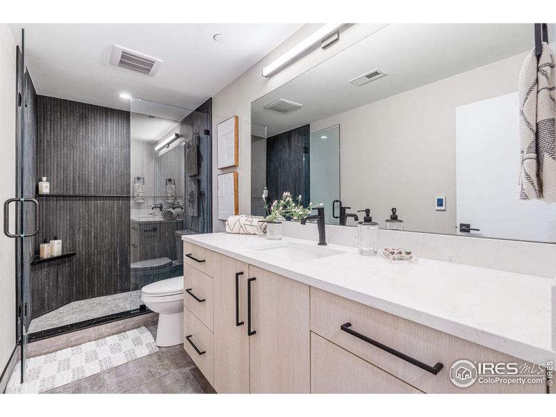 Basement bath + heated tile floors