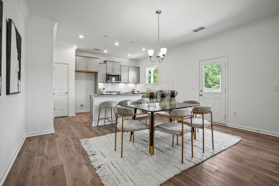 Furnished interior view inside a new home in Stewarts Landing, Charlotte (Image 13).
