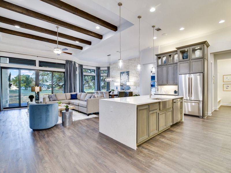 Representative furnished interior of a home built from the San Simeon I by Giddens Homes in Clearwater Ranch, Liberty Hill (Image 163).