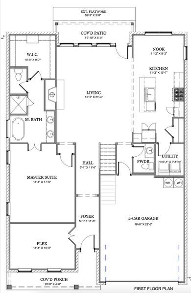 2D floor plan layout of this home in The Bluffs At Parks Of Aledo, Aledo, TX (Image 3).