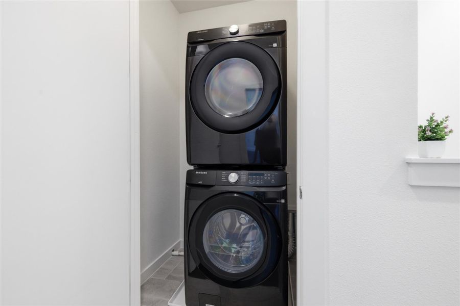 Convenient upstairs laundry