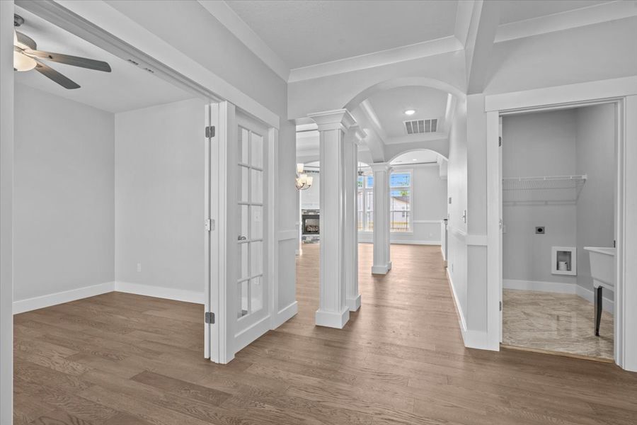 Representative unfurnished interior of a home built from the Hartford Elite by Enchanted Homes in Pointe Summit, Slater-Marietta (Image 20).