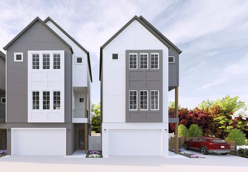 Front exterior of a new home in , Houston, TX, highlighting curb appeal (Image 1). Front exterior of a new home in , Houston, TX, highlighting curb appeal (Image 1).