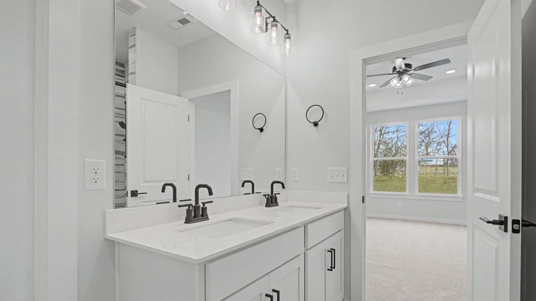 Representative furnished interior of a home built from the Greenwich by DRB Homes in Cottages of Bearwood, Mount Pleasant (Image 10).
