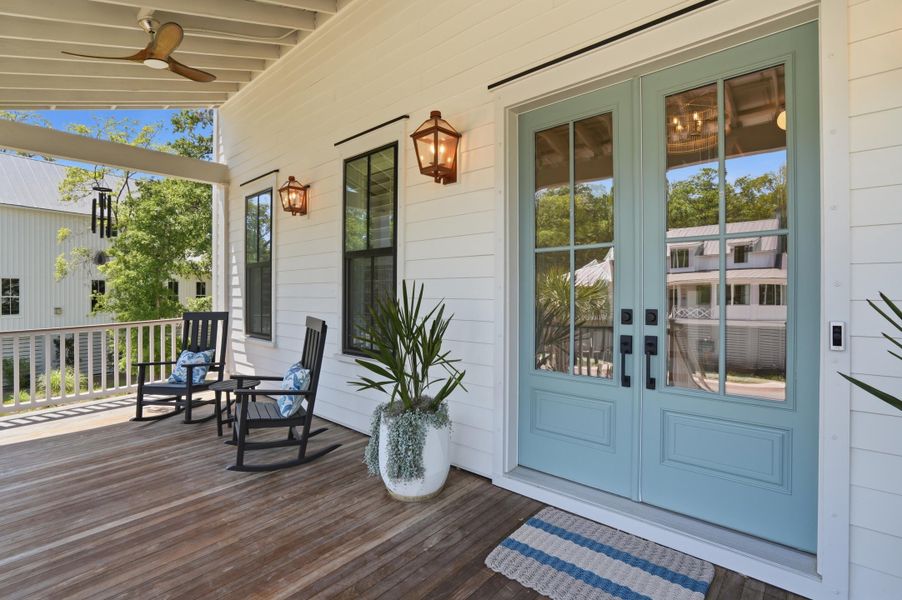 Exterior details and patio area of a home in , Johns Island (Image 21).