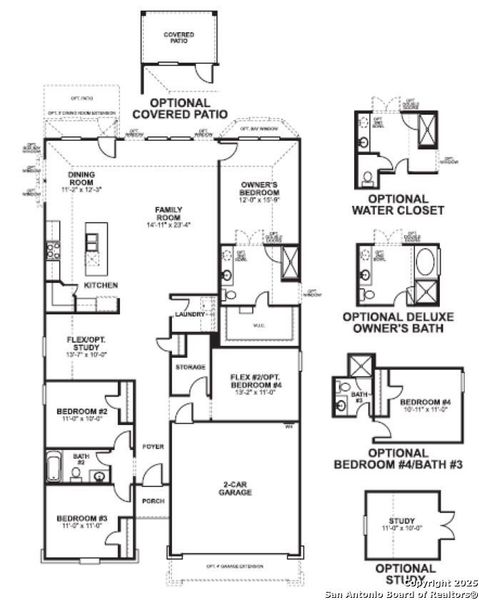 2D floor plan layout of this home in Chaparral Ranch, Floresville, TX (Image 4).