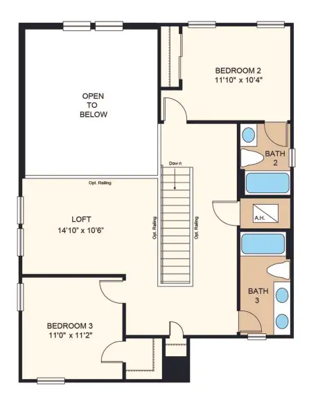 2D floor plan layout of this home in Firethorn, Parrish, FL (Image 4). 2D floor plan layout of this home in Firethorn, Parrish, FL (Image 4).