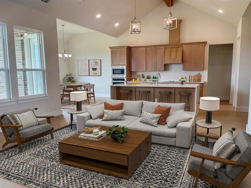 Furnished interior view inside a new home in Tuscan Estates, Waxahachie (Image 10). Furnished interior view inside a new home in Tuscan Estates, Waxahachie (Image 10).