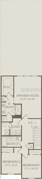 2D floor plan layout of this home in Parkside Trails, Clermont, FL (Image 4).