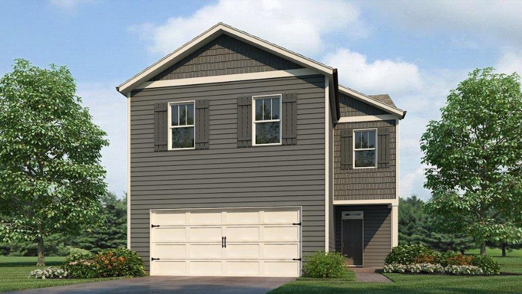 Representative exterior photo of a completed home built from the Aisle by D.R. Horton in Aurora Creek, Dallas, GA (Image 20).