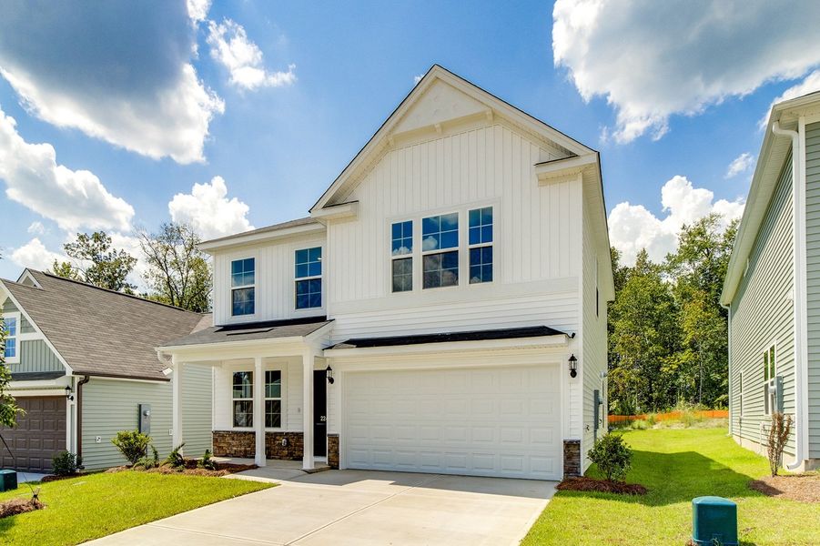 Front exterior of a new home in Killians Crossing, Blythewood, SC, highlighting curb appeal (Image 19).