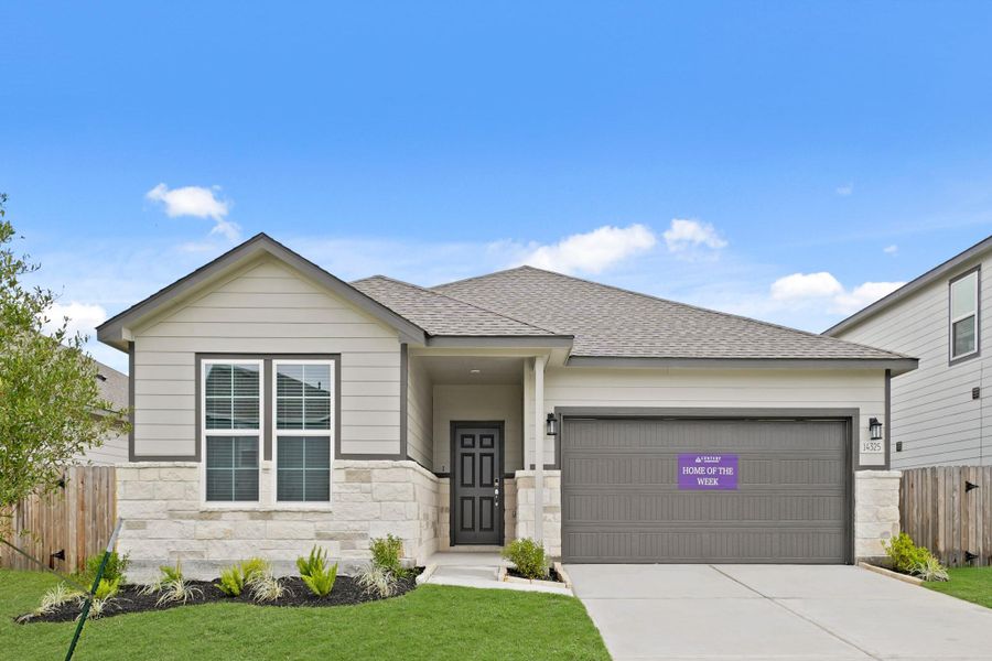 Front exterior of a new home in Granger Pines, Conroe, TX, highlighting curb appeal (Image 1). Front exterior of a new home in Granger Pines, Conroe, TX, highlighting curb appeal (Image 1).