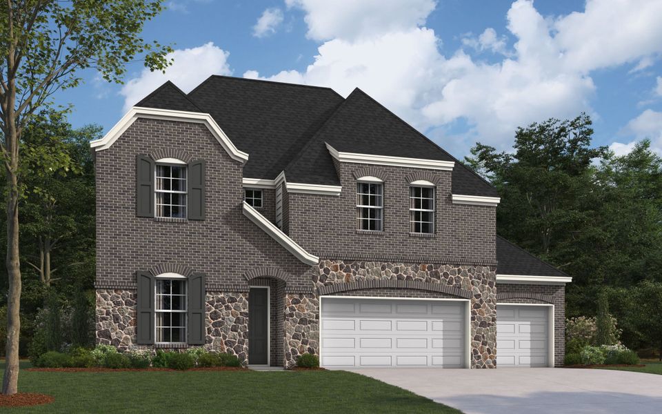 Representative exterior photo of a completed home built from the The Galveston II by William Ryan Homes in Aster Park, McKinney, TX (Image 4).