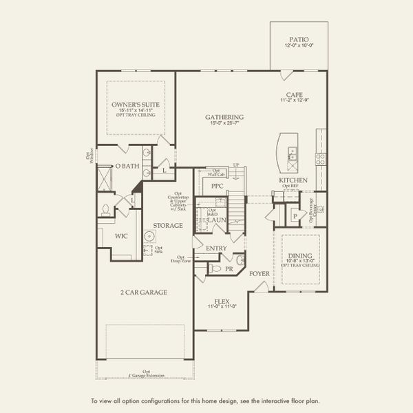 2D floor plan layout for the Vanderbilt by Pulte Homes in Solserra, Shallotte, NC (Image 3).