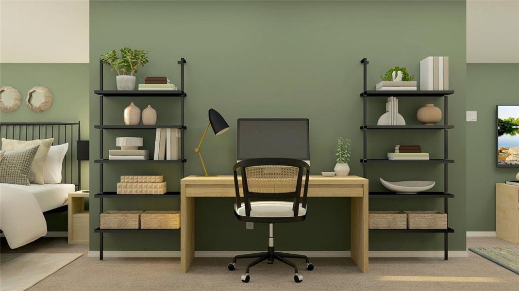 Office with carpet flooring and baseboards Office with carpet flooring and baseboards