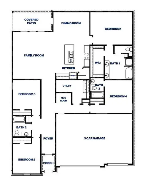 2D floor plan layout of this home in Medina, Dayton, TX (Image 5).